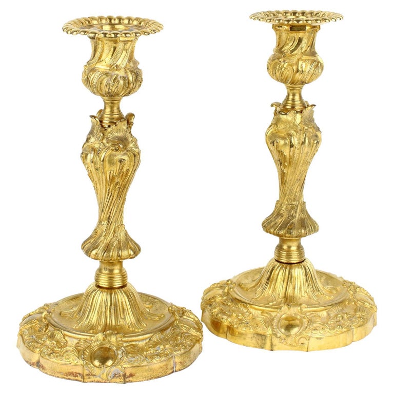 An attractive pair of French Empire style bronze candlesticks - Antiques  from France